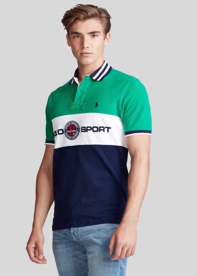 Polo Ralph Lauren Custom Slim Fit Mesh Polo Herre Danmark (JKIQU8301)